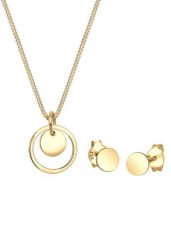 Elli Damski wisiorek płytkowy Cut-Out Geo Set kolczyki wkrętki ze srebra próby 925 Sterling Silver Zestawy 1 ct. Szare kolczyki Elli, srebrne. Za 333.99 zł.