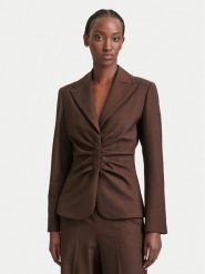 Marella Marynarka Fumana 2623046032 Brązowy ciemny Slim Fit. Brązowe marynarki i żakiety Marella, bez wzorów, z syntetyku, bez ramiączek. Za 1,729.00 zł.
