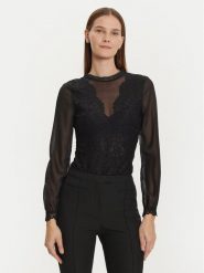 Morgan Body 242-TAVIRA Czarny Slim Fit. Czarne body i gorsety Morgan, bez wzorów, z wiskozy, bez ramiączek. Za 139.99 zł.