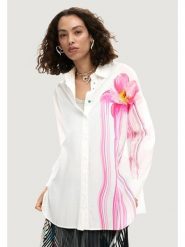 Desigual Koszula Gloss 26SWCW18 Biały Regular Fit. Białe koszule Desigual, m, bez wzorów, z bawełny, bez kołnierzyka, bez ramiączek. Za 429.99 zł.