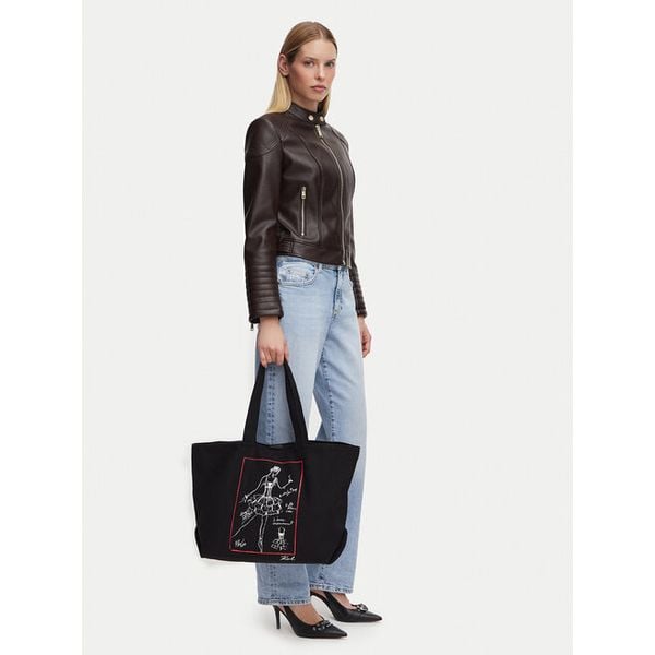 Torebka KARL LAGERFELD. Czarne shopper bag KARL LAGERFELD, bez wzorów, bez dodatków. Za 305.99 zł.