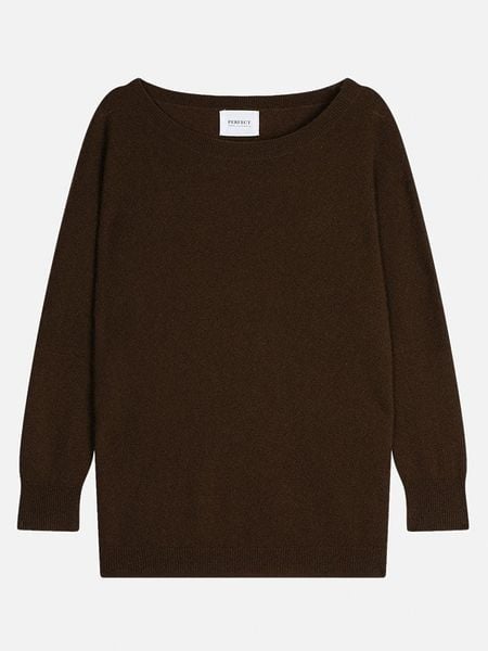 Perfect Cashmere Kaszmirowy sweter "Molly" w kolorze ciemnobrązowym rozmiar: L. Brązowe swetry Perfect Cashmere, l, bez wzorów, z kaszmiru, bez ramiączek. Za 411.91 zł.