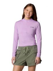 Columbia Koszulka funkcyjna "Open Water" w kolorze fioletowym rozmiar: XL. Różowe t-shirty sportowe Columbia, xl, bez wzorów, z materiału, bez ramiączek, outdoorowe. Za 73.99 zł.