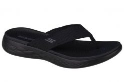 Japonki damskie, On The Go 600 Sunny. Czarne japonki Skechers, bez wzorów, z materiału, sportowe. Za 199.99 zł.