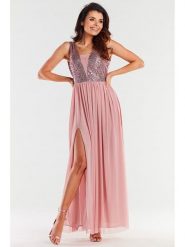 Awama Sukienka w kolorze jasnoróżowym rozmiar: S. Różowe sukienki Awama, na co dzień, s, bez wzorów, bez kołnierzyka, bez ramiączek, maxi, proste. Za 279.99 zł.