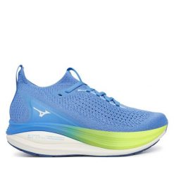 Buty do biegania Mizuno. Niebieskie buty do biegania Mizuno, bez wzorów, bez zapięcia, do biegania. Za 759.99 zł.
