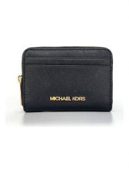 Michael Kors Skórzany portfel w kolorze czarnym - 12 x 8 x 2 cm rozmiar: onesize. Czarne portfele Michael Kors, bez wzorów, z materiału. Za 389.08 zł.