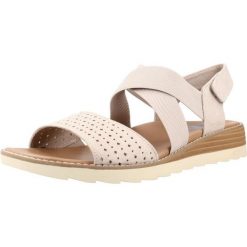 Sandały SKECHERS 113890S Beżowy. Brązowe sandały Skechers, bez wzorów, ze skóry, bez obcasa, bez zapięcia. Za 203.99 zł.