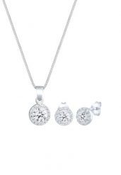 Elli PREMIUM Damski zestaw zawieszek solitaire kolczyki sztyfty z kryształami w srebrze próby 925 Sterling Silver Zestawy 1 ct. Szare kolczyki Elli PREMIUM, srebrne. Za 390.39 zł.
