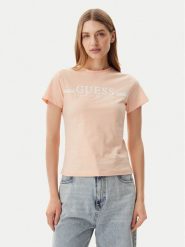 Guess T-Shirt V5GI03 I3Z14 Pomarańczowy Regular Fit. Brązowe t-shirty Guess, l, z aplikacjami, z bawełny, bez kołnierzyka, bez ramiączek. Za 99.00 zł.