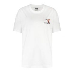 Koszulka damska DIADORA L.T-SHIRT SS FLOSS. Białe t-shirty sportowe Diadora, l, bez wzorów, bez ramiączek. Za 49.99 zł.