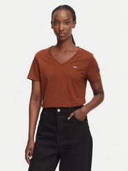 HUGO T-Shirt Classic 50513667 Brązowy Slim Fit. Brązowe t-shirty Hugo, xxl, bez wzorów, z bawełny, bez kołnierzyka, bez ramiączek. Za 199.99 zł.