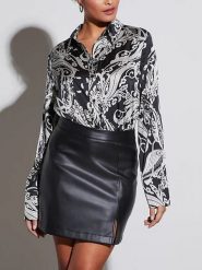 Milan Kiss Bluzka w kolorze czarno-kremowym rozmiar: M. Brązowe bluzki Milan Kiss, m, bez wzorów, bez kołnierzyka, bez ramiączek. Za 130.99 zł.