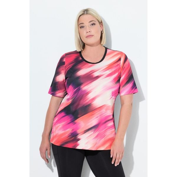 Damskie T-Shirt wycięcie na plecach okrągły dekolt rękaw 1/2. Czerwone t-shirty sportowe Ulla Popken, plus size, bez wzorów, z elastanu, bez ramiączek. Za 199.99 zł.