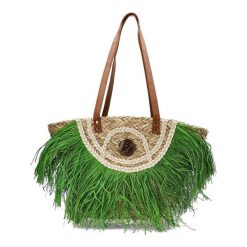 Zielona Torebka Damska Sca'Viola Stylowy Koszyk Boho. Zielone torebki klasyczne Sca'viola, bez wzorów, z jeansu, boho, bez dodatków. Za 224.99 zł.