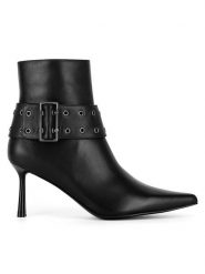 Eva Minge Botki ZAINA-2316-16 Czarny. Czarne botki Eva Minge, bez wzorów, ze skóry, bez obcasa, na szpilce, bez zapięcia. Za 579.99 zł.