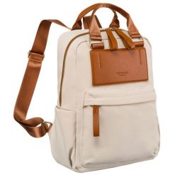 Plecak damski Peterson PTN JN-07 beżowy. Brązowe plecaki Peterson, bez wzorów, z nylonu, bez dodatków. Za 119.99 zł.
