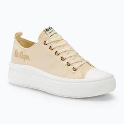 Trampki damskie Lee Cooper LCW-24-44-2464. Brązowe trampki COOPER, bez wzorów, z materiału, klasyczne, bez zapięcia. Za 106.13 zł.