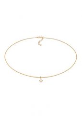 Elli Damski Choker soliter prosty zawieszka z syntetycznym opalem w pozłacanym srebrze próby 925 Sterling Silver Naszyjniki 1 ct. Szare naszyjniki Elli, z materiału, z kamieniem księżycowym, pozłacane. Za 283.99 zł.