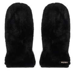 Rękawiczki HUGO. Czarne rękawiczki Hugo, bez wzorów, z dzianiny. Za 299.99 zł.
