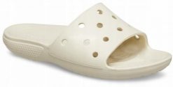 Klapki Dla Dorosłych Crocs Classic Slide. Zielone klapki Crocs, bez wzorów, z materiału, bez obcasa, bez zapięcia. Za 97.99 zł.