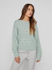 Vila Sweter w kolorze miętowym rozmiar: XS. Zielone swetry Vila, xs, bez wzorów, bez ramiączek. Za 74.99 zł.