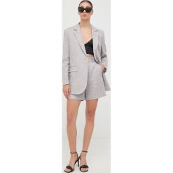 Custommade marynarka lniana kolor szary jednorzędowa wzorzysta. Szare marynarki i żakiety Custommade, bez wzorów, klasyczne, bez ramiączek. Za 1,559.90 zł.