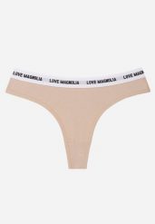 Beżowe Majtki Stringi z Bawełną Ozdobione Napisami Amero. Brązowe stringi Renee, bez wzorów, z bawełny. Za 7.99 zł.