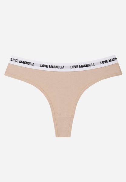 Beżowe Majtki Stringi z Bawełną Ozdobione Napisami Amero. Brązowe stringi Renee, bez wzorów, z bawełny. Za 6.99 zł.