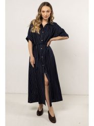 Awama Sukienka w kolorze granatowym rozmiar: M. Niebieskie sukienki Awama, na co dzień, m, bez wzorów, bez kołnierzyka, bez ramiączek, maxi, proste. Za 222.99 zł.