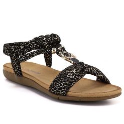 Sandały damskie wsuwane czarne Artiker 58C0629. Czarne sandały Artiker, bez wzorów, z tkaniny, bez obcasa, bez zapięcia. Za 149.99 zł.