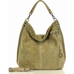 Worek skórzany shopper MARCO MAZZINI nubuk beżowy s92bb. Brązowe shopper bag bez wzorów, z nubiku, na ramię, duże, bez dodatków. Za 399.00 zł.