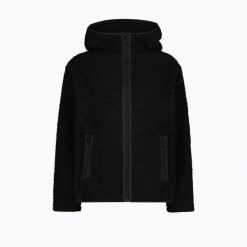 Płaszcz damski CMP 36P2916 Long Teddy. Czarne płaszcze CMP, bez wzorów, z materiału, bez kaptura. Za 329.99 zł.