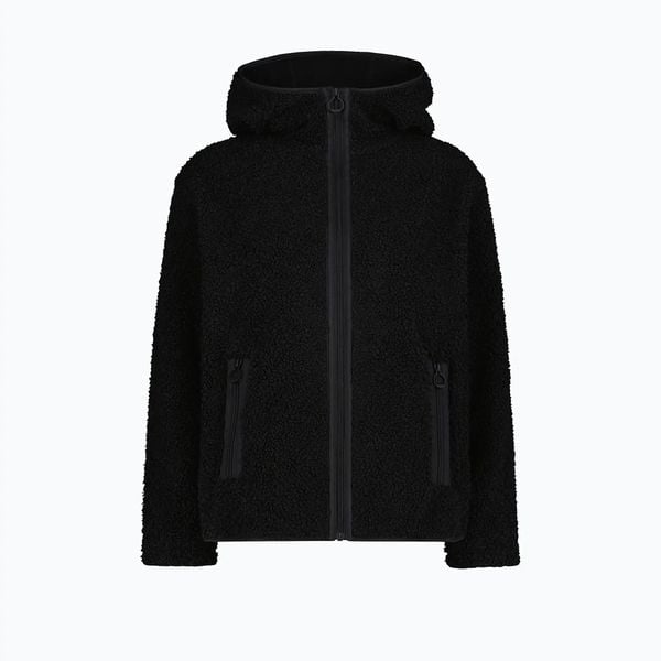 Płaszcz damski CMP 36P2916 Long Teddy. Czarne płaszcze CMP, bez wzorów, z materiału, bez kaptura. Za 329.99 zł.
