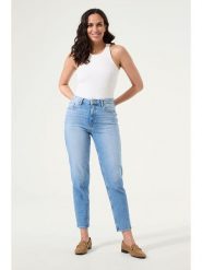 Garcia Dżinsy - Tapered fit - w kolorze błękitnym rozmiar: W26/L30. Niebieskie jeansy Garcia, l, z aplikacjami, ze skóry, klasyczne, z podwyższonym stanem. Za 294.95 zł.