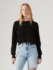 Levi´s Sweter w kolorze czarnym rozmiar: L. Czarne swetry l, bez wzorów, ze splotem, bez ramiączek. Za 119.12 zł.