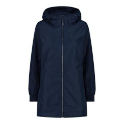 Kurtka przeciwdeszczowa z odpinanym kapturem damska CMP. Niebieskie kurtki przeciwdeszczowe CMP, bez wzorów, trekkingowe. Za 596.05 zł.