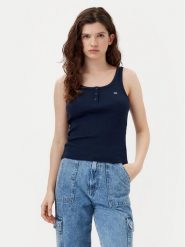 Tommy Jeans Top DW0DW19492 Granatowy Slim Fit. Niebieskie topy Tommy Jeans, xs, bez wzorów, z bawełny, bez kołnierzyka, bez ramiączek. Za 89.99 zł.