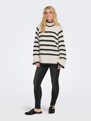 JDY Sweter w kolorze kremowo-antracytowym rozmiar: XL/XXL. Brązowe swetry JDY, xl, bez wzorów, z wełny, bez ramiączek. Za 65.85 zł.