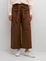 Kaffe Spodnie materiałowe Jumper 10507581 Brązowy Regular Fit. Brązowe spodnie materiałowe Kaffe, bez wzorów, z bawełny. Za 229.99 zł.