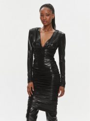 Pinko Sukienka koktajlowa 103145 Y5RA Czarny Slim Fit. Czarne sukienki Pinko, xs, bez wzorów, z syntetyku, wizytowe, bez kołnierzyka, bez ramiączek. Za 729.99 zł.