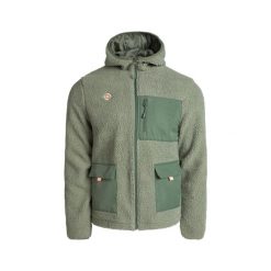 Kurtka polarowa RENO unisex z kapturem, ciepła i z funkcjonalnymi kieszeniami. Zielone kurtki IZAS, na zimę, m, bez wzorów, z polaru, eleganckie, z kapturem. Za 399.96 zł.