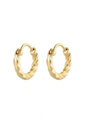 Elli Damskie Mini kreole strukturyzowane Basic w pozłacanym srebrze próby 925 Sterling Silver Kolczyki 1 ct. Szare kolczyki Elli, pozłacane. Za 249.89 zł.