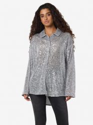 Noisy may Bluzka w kolorze szarym rozmiar: XS. Szare bluzki Noisy May, xs, bez wzorów, bez kołnierzyka, bez ramiączek. Za 149.66 zł.