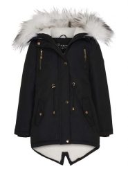 HULABALU Parka "Hunty" w kolorze czarnym rozmiar: 122/128. Czarne płaszcze HULABALU, bez wzorów, bez kaptura. Za 238.84 zł.