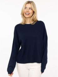 Zwillingsherz Sweter "Kastiger" w kolorze granatowym rozmiar: M. Niebieskie swetry Zwillingsherz, m, bez wzorów, z kaszmiru, bez ramiączek. Za 384.95 zł.