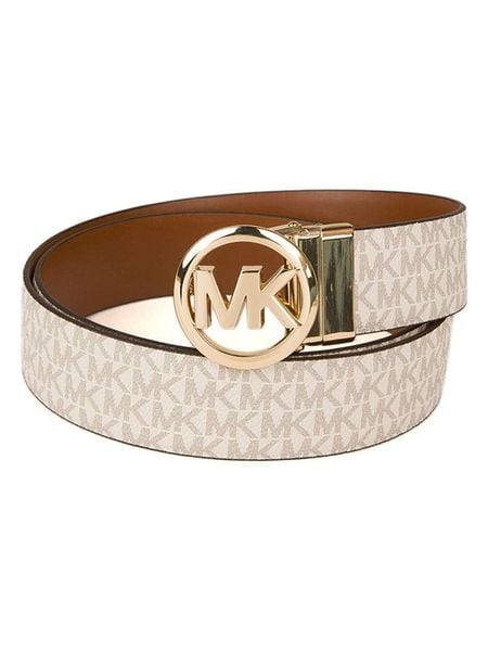 Michael Kors Pasek w kolorze kremowo-jasnobrązowym rozmiar: 90. Brązowe paski Michael Kors, bez wzorów, z materiału. Za 337.45 zł.