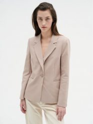 InWear Marynarka Zella 30108171 Beżowy Regular Fit. Brązowe marynarki i żakiety InWear, bez wzorów, z bawełny, bez ramiączek. Za 419.99 zł.