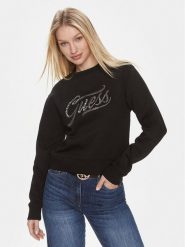 Guess Bluza Cn Stones Logo W4RQ14 KB681 Czarny Relaxed Fit. Czarne bluzy Guess, s, z aplikacjami, z syntetyku, bez kaptura. Za 249.99 zł.