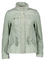 BLUE MONKEY Skórzana kurtka "Susanne" w kolorze jasnozielonym rozmiar: 38. Zielone kurtki BLUE MONKEY, bez wzorów, ze skóry, bez kaptura. Za 422.66 zł.